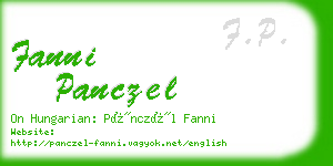 fanni panczel business card